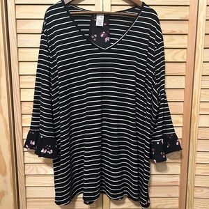 Terra & Sky Stripe Floral Pullover Top